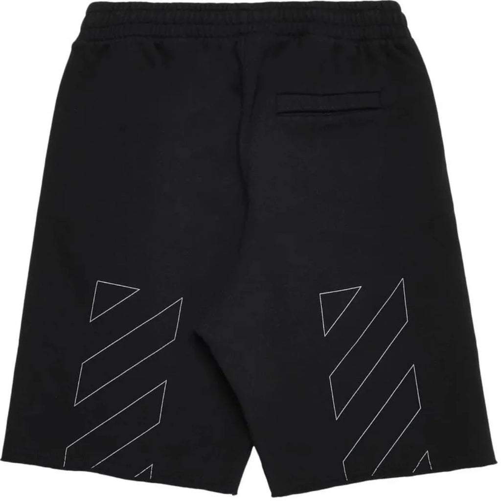 Off White Diag Outline Black Sweat Shorts