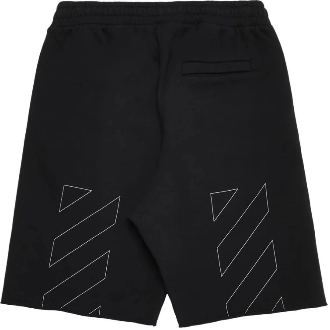 Off White Diag Outline Black Sweat Shorts
