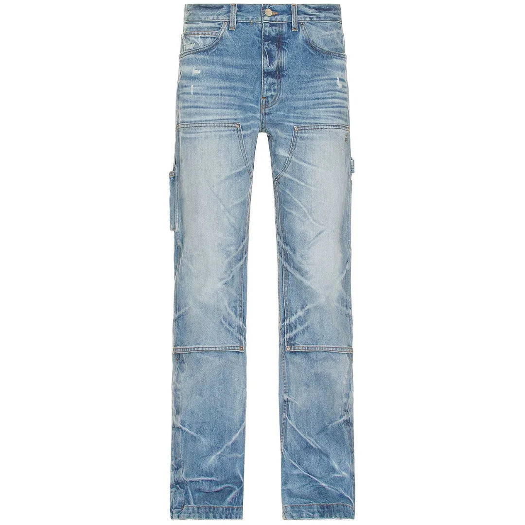Amiri Straight Fit Carpenter Faded Indigo Blue Jeans
