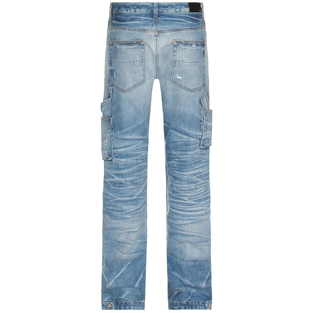 Amiri Straight Fit Carpenter Faded Indigo Blue Jeans
