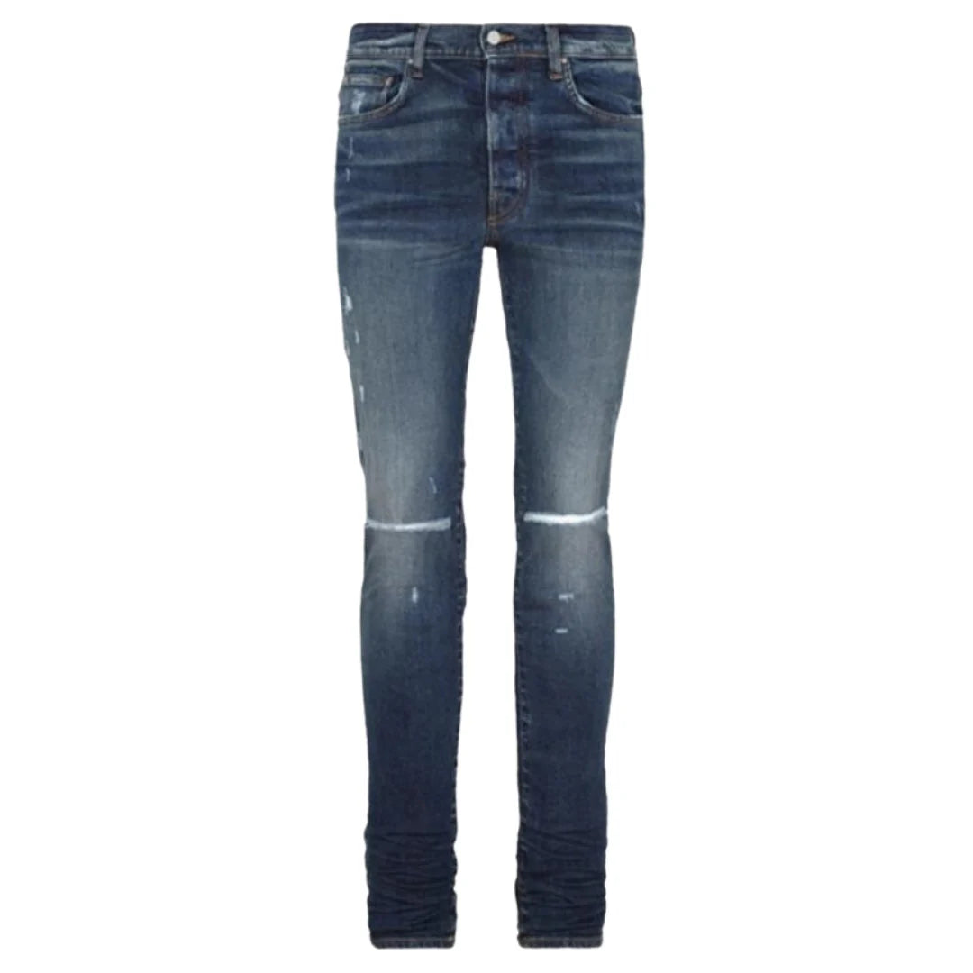 Amiri Slim Fit Slash Deep Classic Blue Denim Jeans
