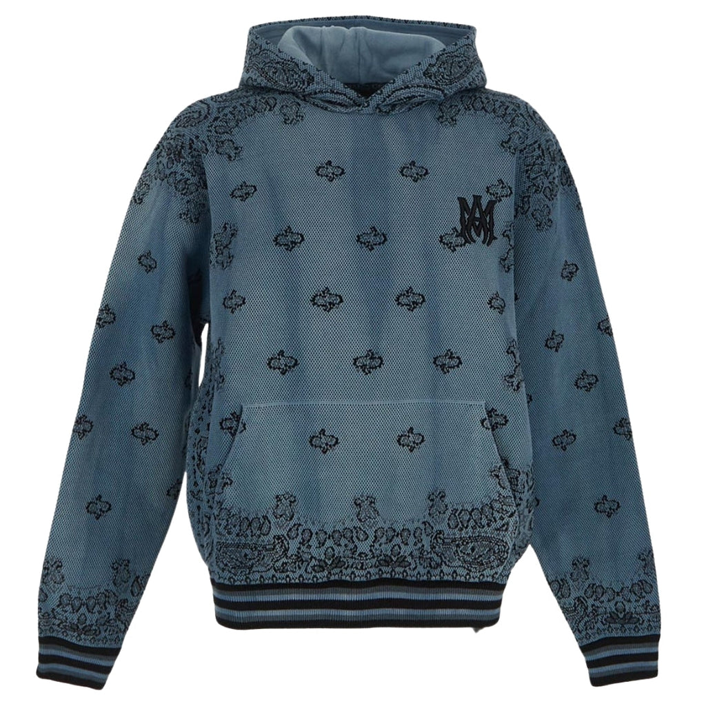 Amiri Bandana Basketball Style Blue Hoodie Amiri