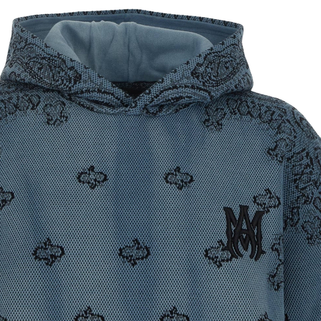 Amiri Bandana Basketball Style Blue Hoodie Amiri