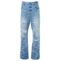 Amiri Aloha Patch Straight Fit Faded Indigo Blue Denim Jeans