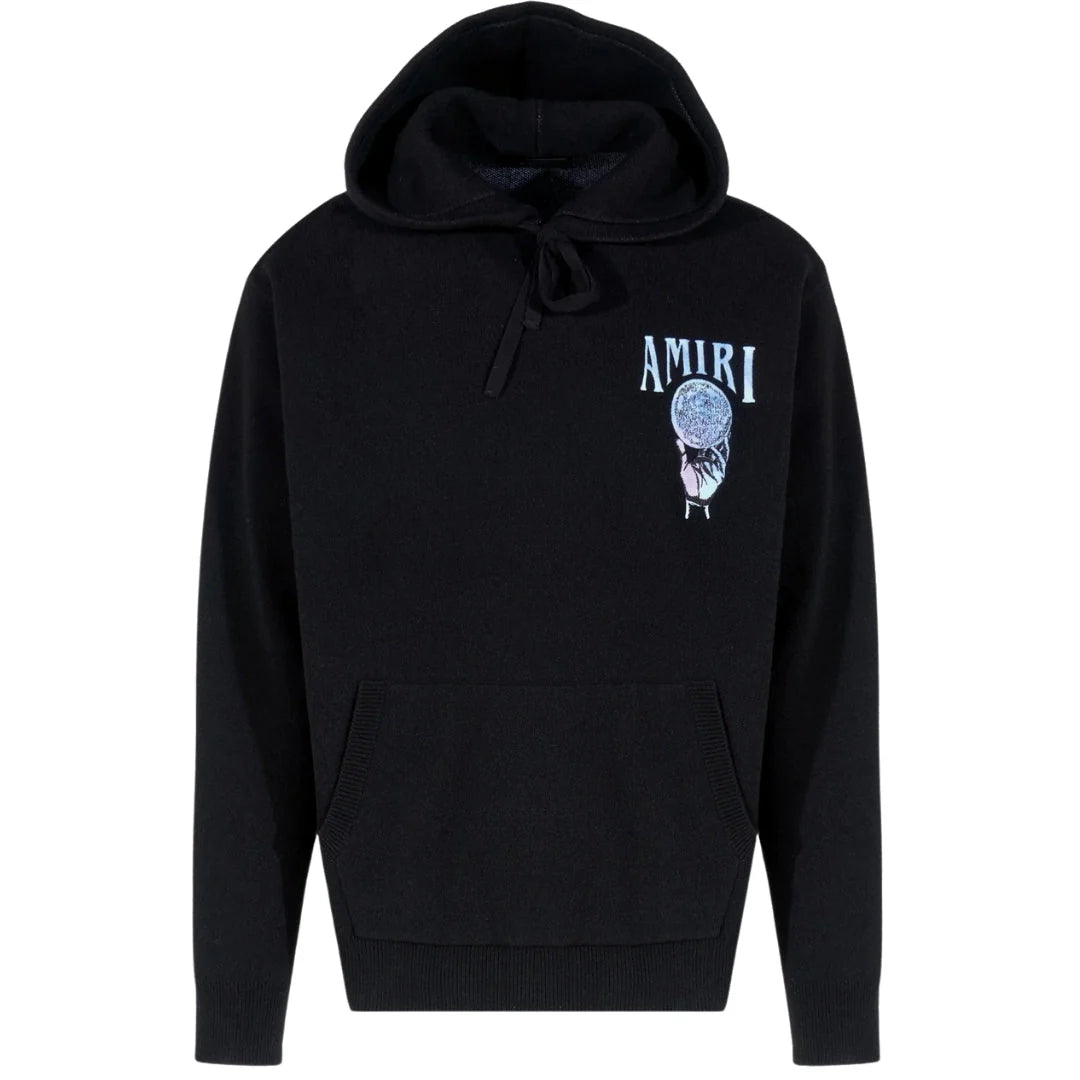 Amiri Crystal Ball Black Cashmere Hoodie